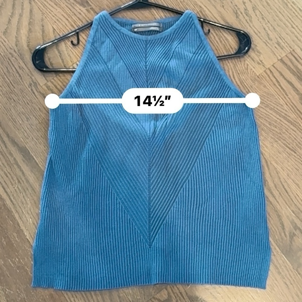 Anthropologie Elegant Teal Sleeveless tank top Women's size Medium XSP y2k H - Picture 6 of 7
